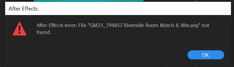 after effects error failed to connect to adobe dynamic link project