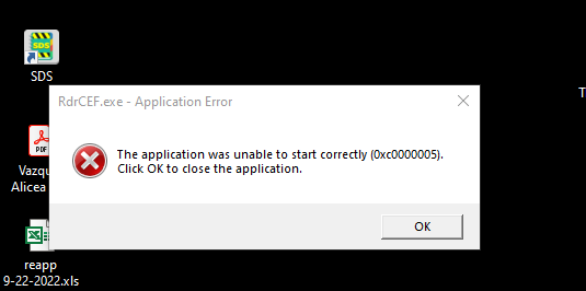 Re: Application Error with Adobe Reader - Adobe Community - 13581989