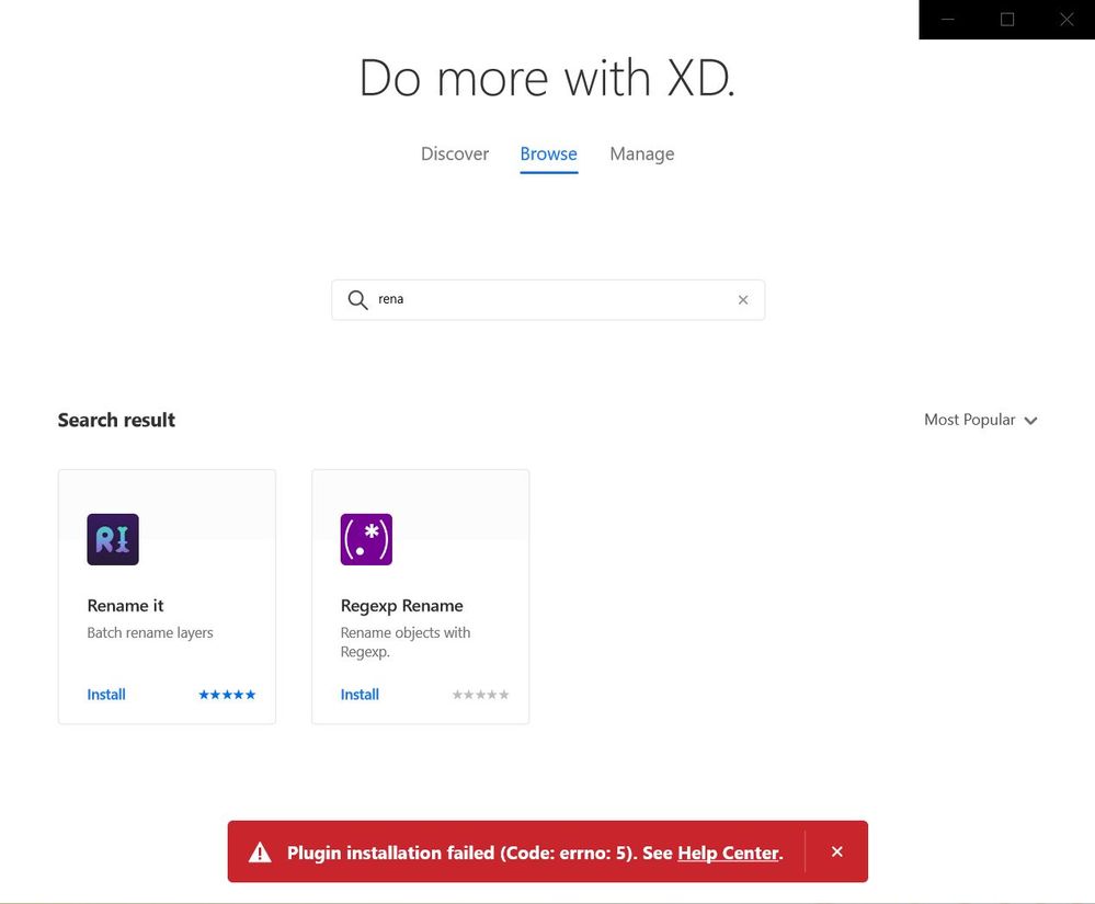 plugin installation failed (code errno5) adobe xd.JPG