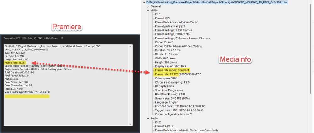 Premiere vs MediaInfo - FPS discrepancy