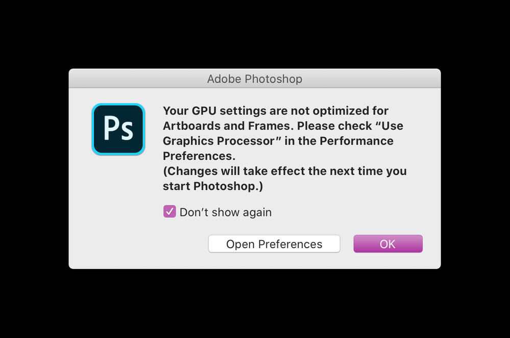 Photoshop Doesn T Work On 16 Macbook Pro With Amd Adobe Support Community