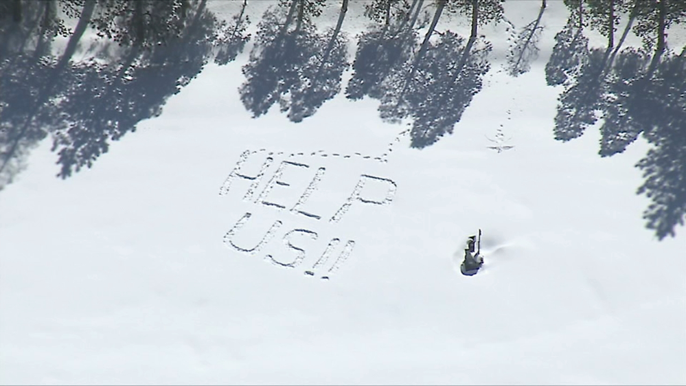 Helicopter view over Lake Gregory area of Crestline
