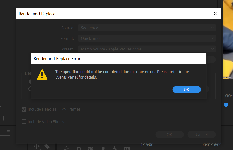Adobe Premiere Pro Render & Replace fail 10MAR2023.1.PNG