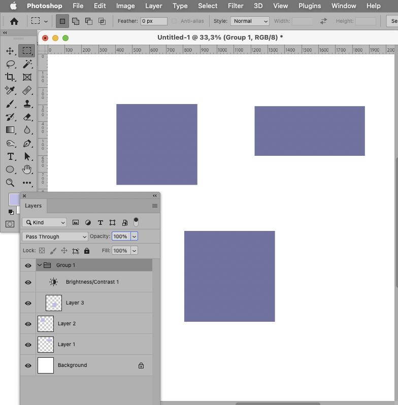 brightness/contrast layer in group is affecting en... - Adobe Support ...