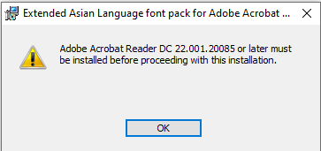 Solved: Cannot install Asian language pack for Acrobat Pro - Adobe  Community - 13652930