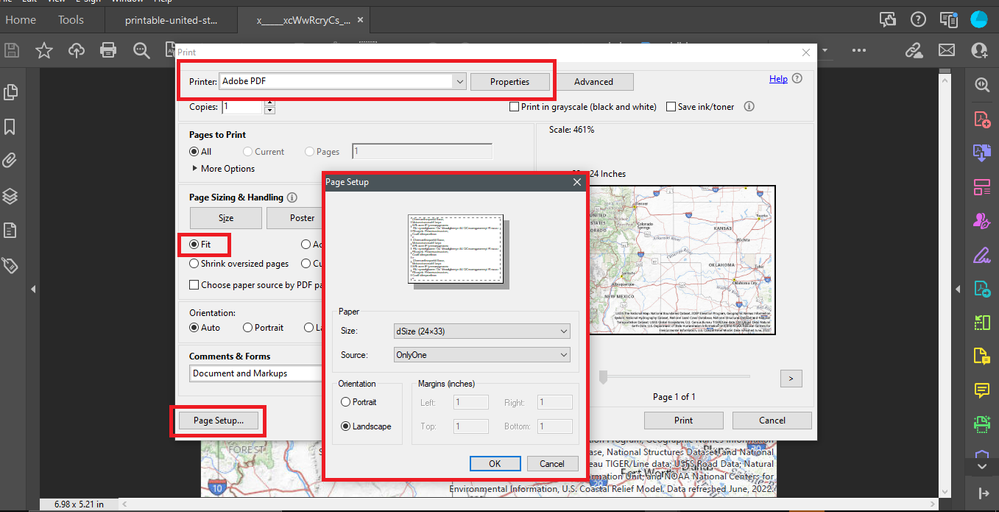 AT PRINT TIME VERIFY ALSO PAGE SETUP SETTINGS