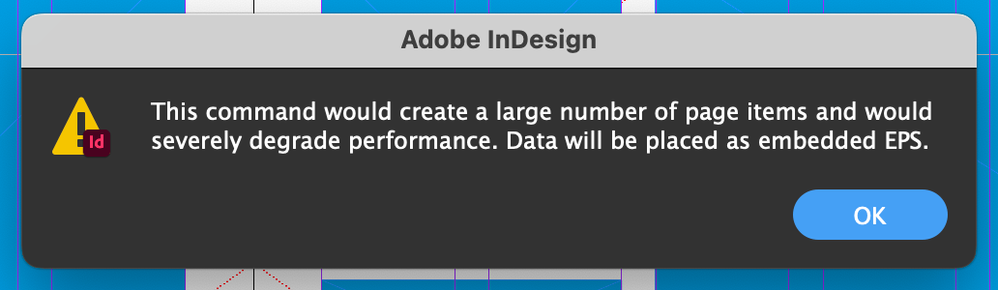 Alert, when opening up the previously exported IDML file.