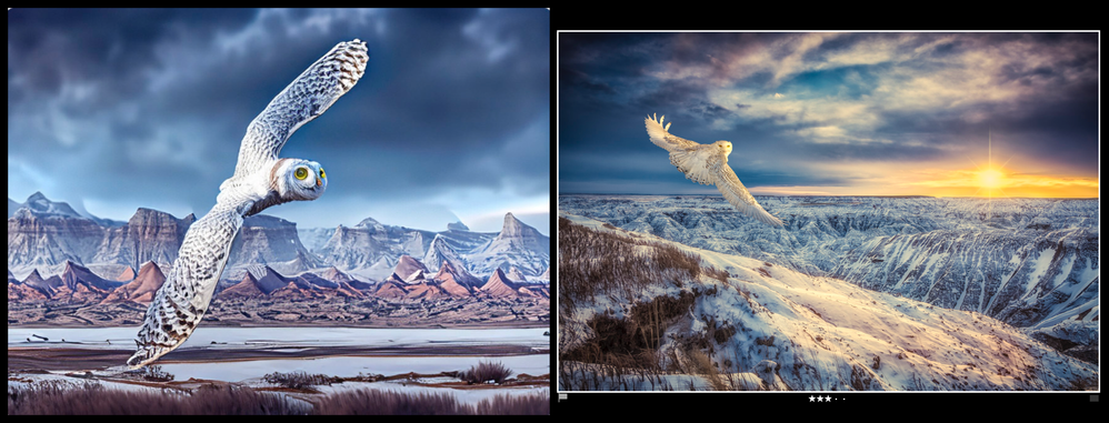 AI-inspiration Left and Photographer's Work Right