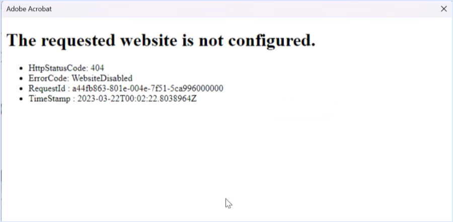 Open Adobe Acrobat With Error "The Requested Websi... - Adobe Community ...