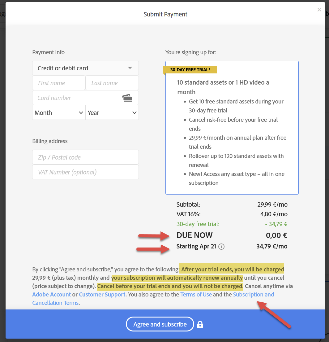 Solved Adobe Stock Cancellation Fee WARNING Adobe Support Community