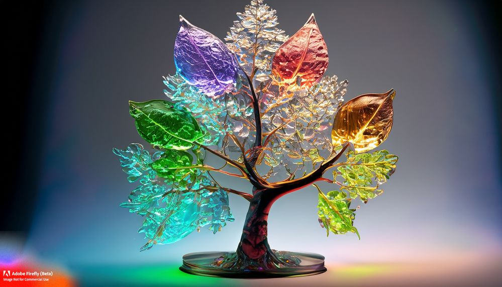 Firefly_A+tree made entirely out of glass, with each leaf refracting light in a different color._photo_36087.jpg