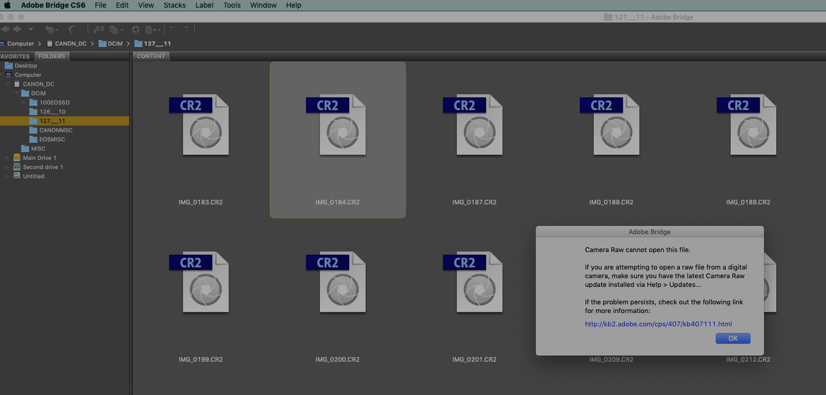 Solved Unable To Open Raw File Cr2 In Cs6 Adobe Support Community 10894426