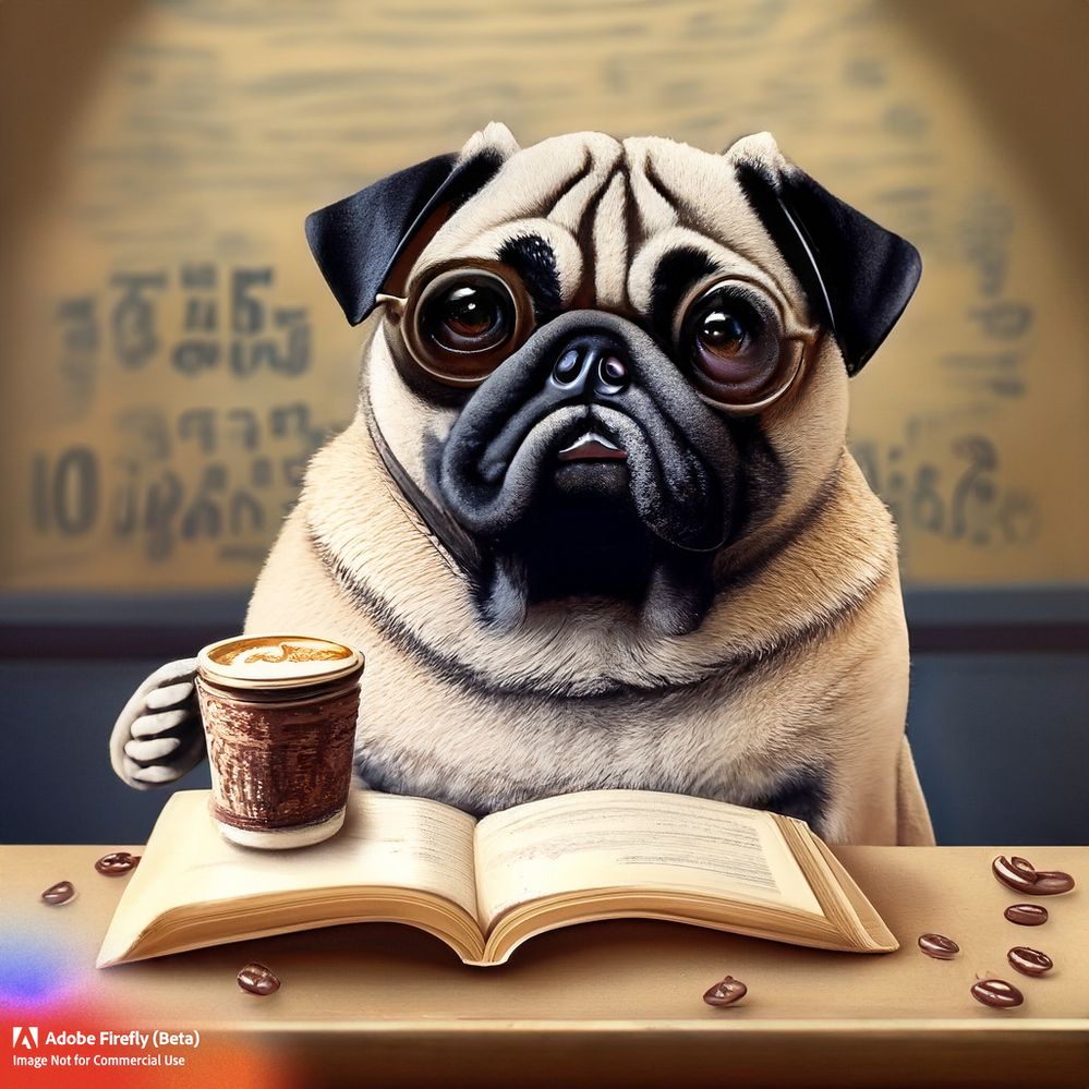Firefly_a+pug drinking coffee and reading a book_photo,digital_83880.jpg