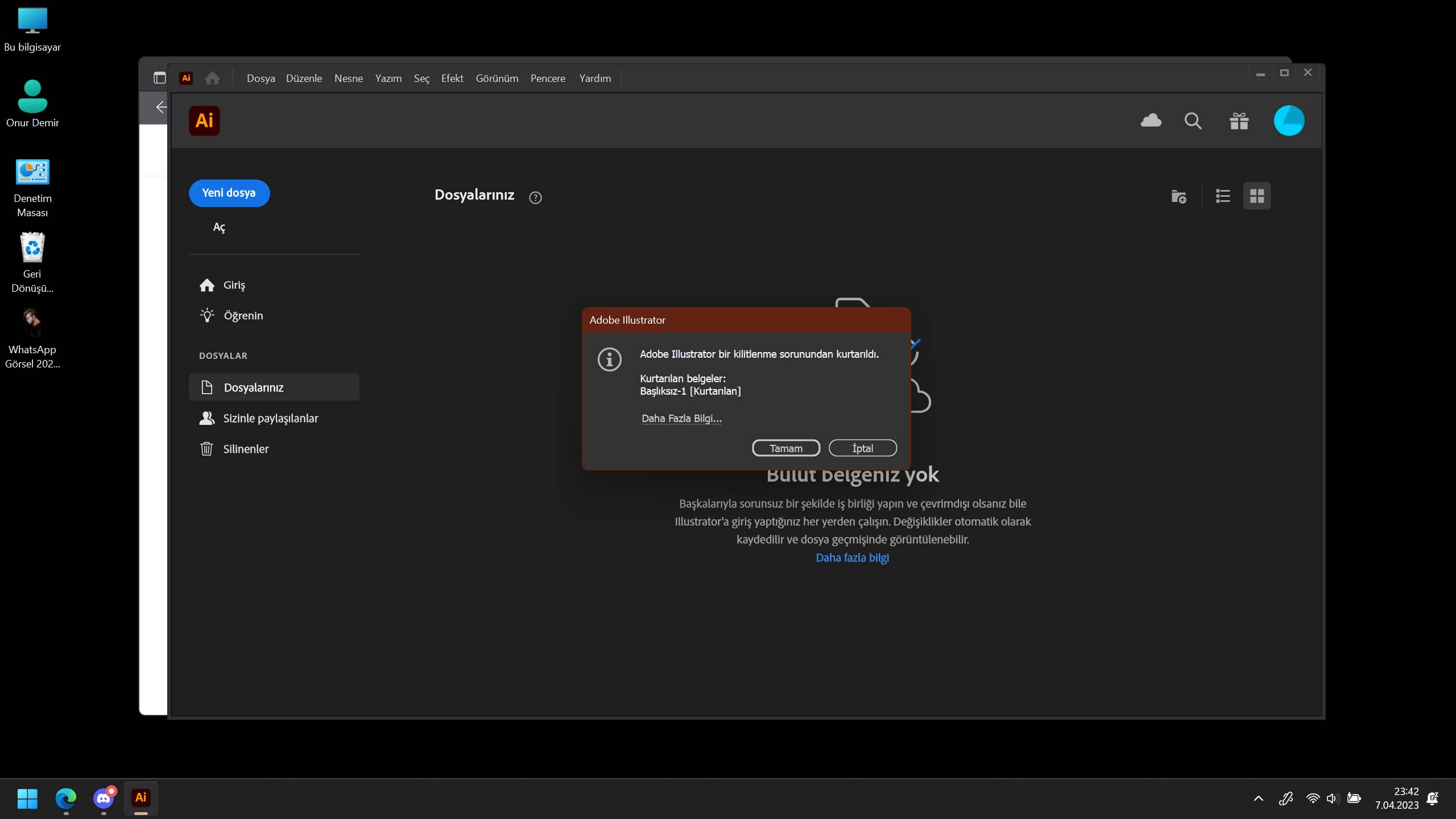 adobe illustrator quit unexpectedly any open documents