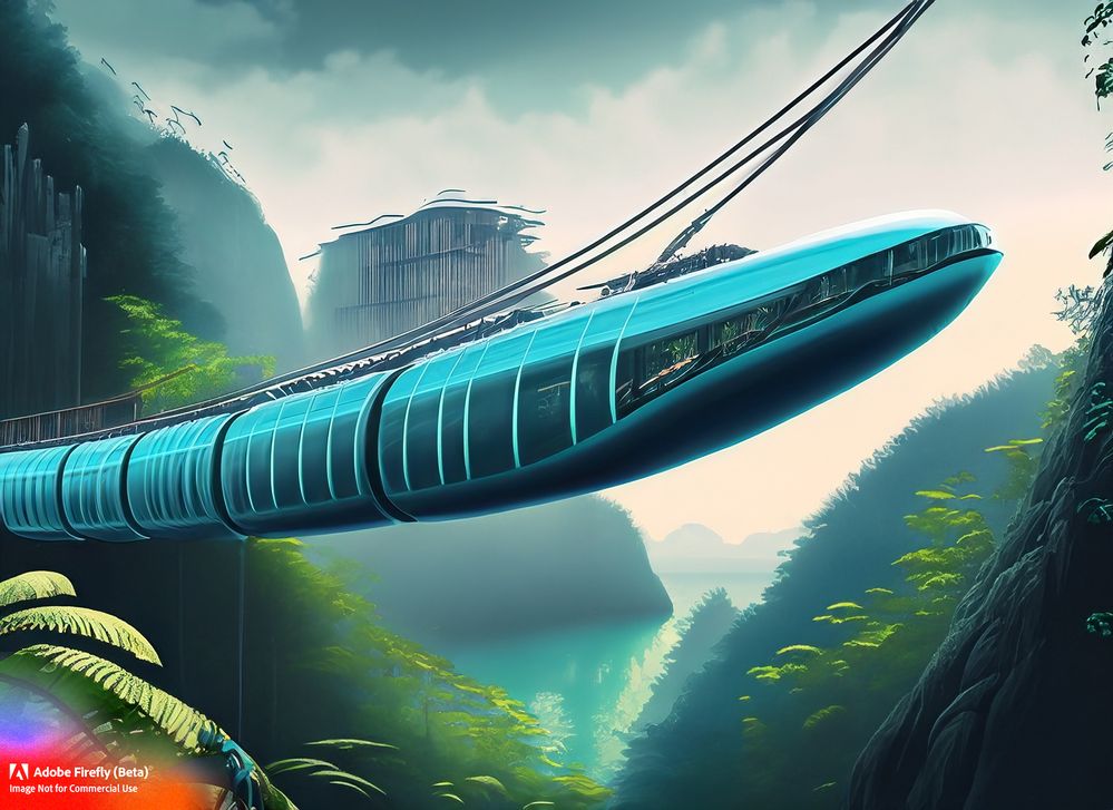 Firefly_futuristic+blue monorail suspended by a cable shaped like a whale in jungle mountaintop_art,science_fiction,misty_46923.jpg