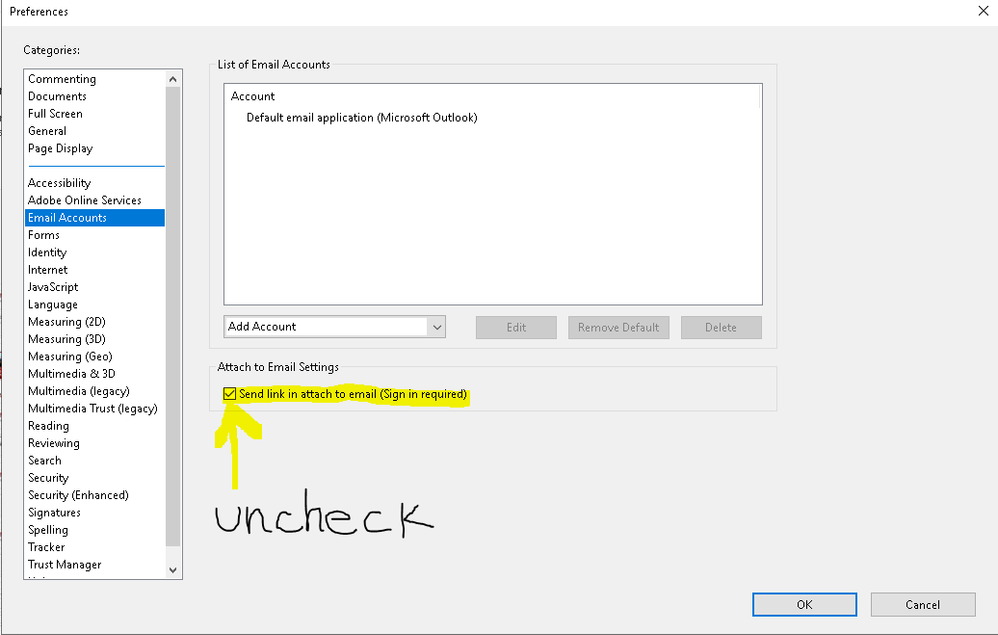 How do I turn off cloud link question when attaching pdf in outlook.PNG