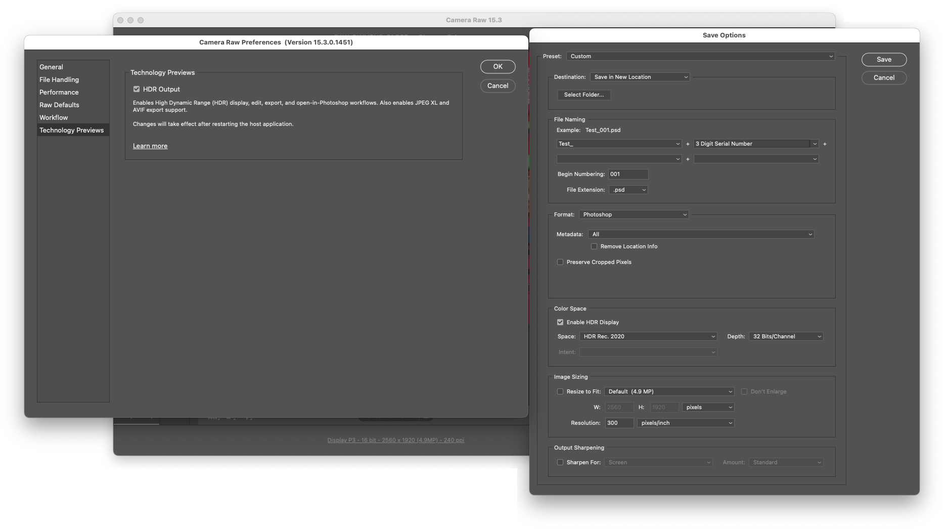 Adobe Camera Raw now supports 32 bit output? Adobe Community 13794756