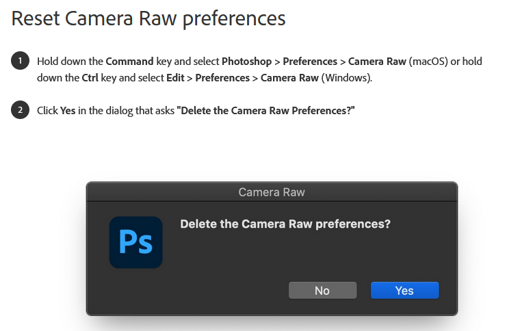 Solved: Camera Raw window not showing up now that I have c 