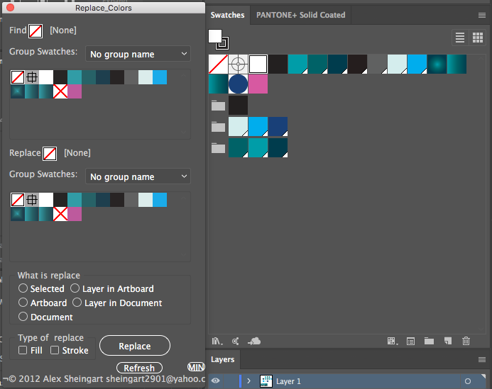 After the addded CMYK2RGB - Swatches in the palette look much more alike