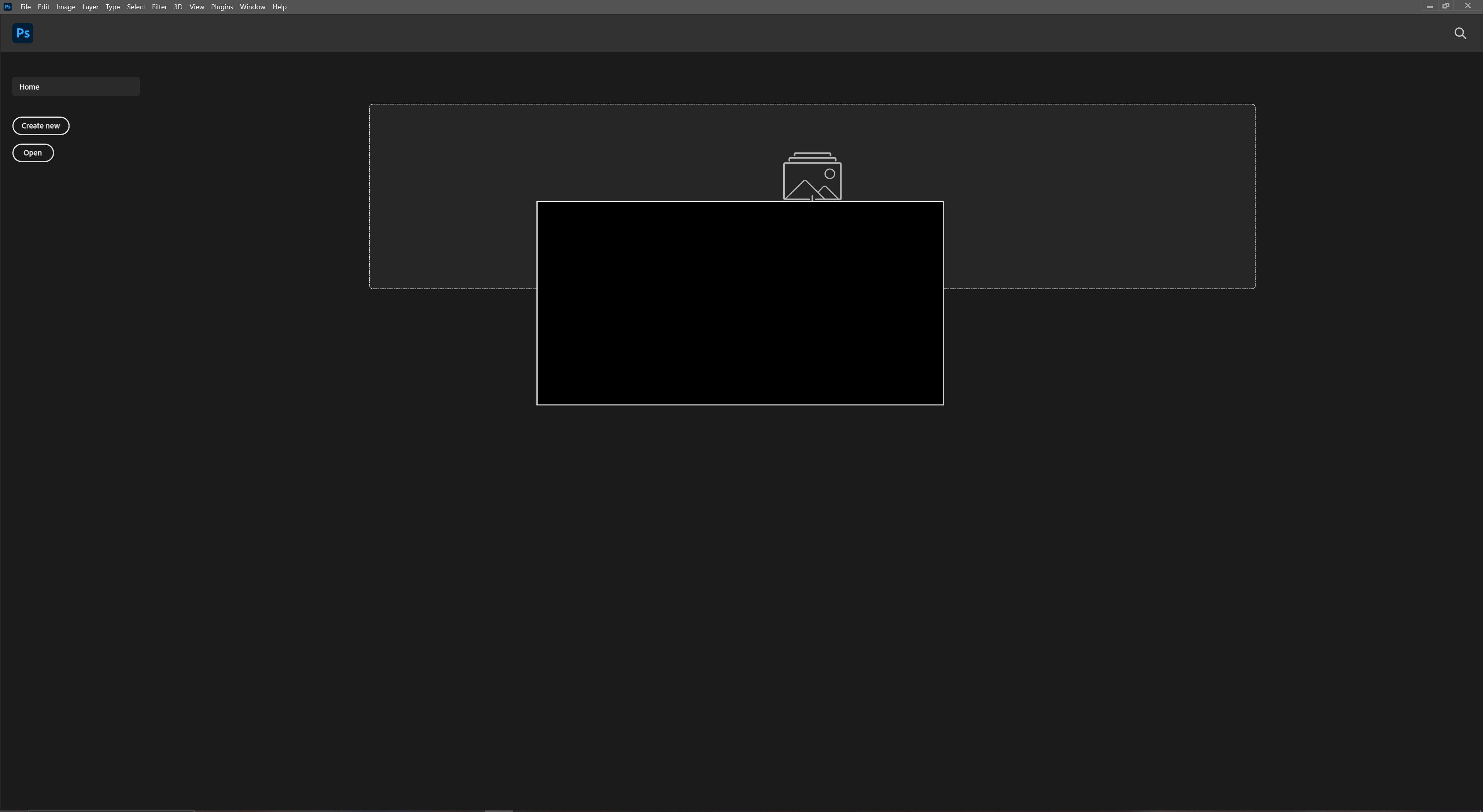 Small Black screen opens after PS is launched soft - Adobe Community -  13857490