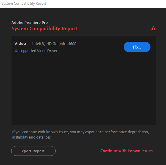 Intel Hd Graphics 4600 Driver Install Error Adobe Support Community