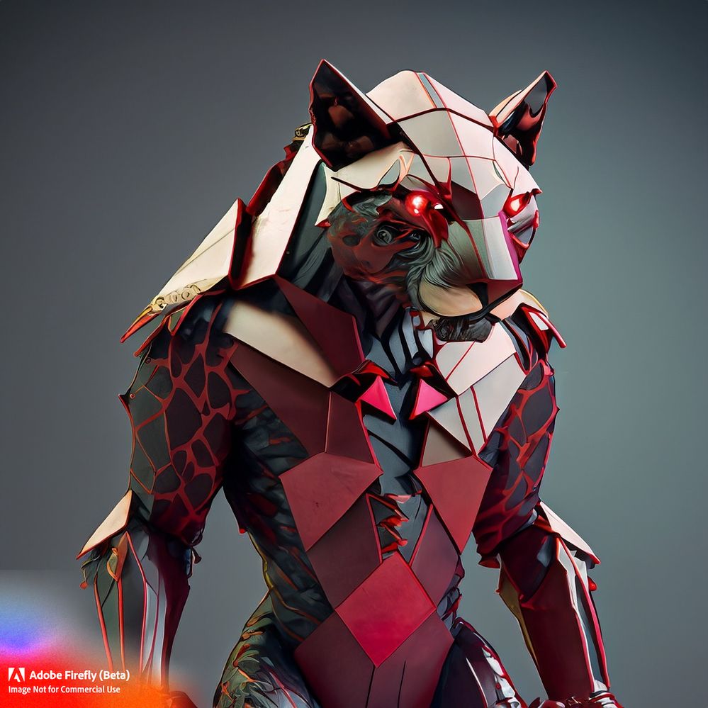 Firefly geometric mutant panther made of cherry wearing geometric warrior suit 21139.jpg