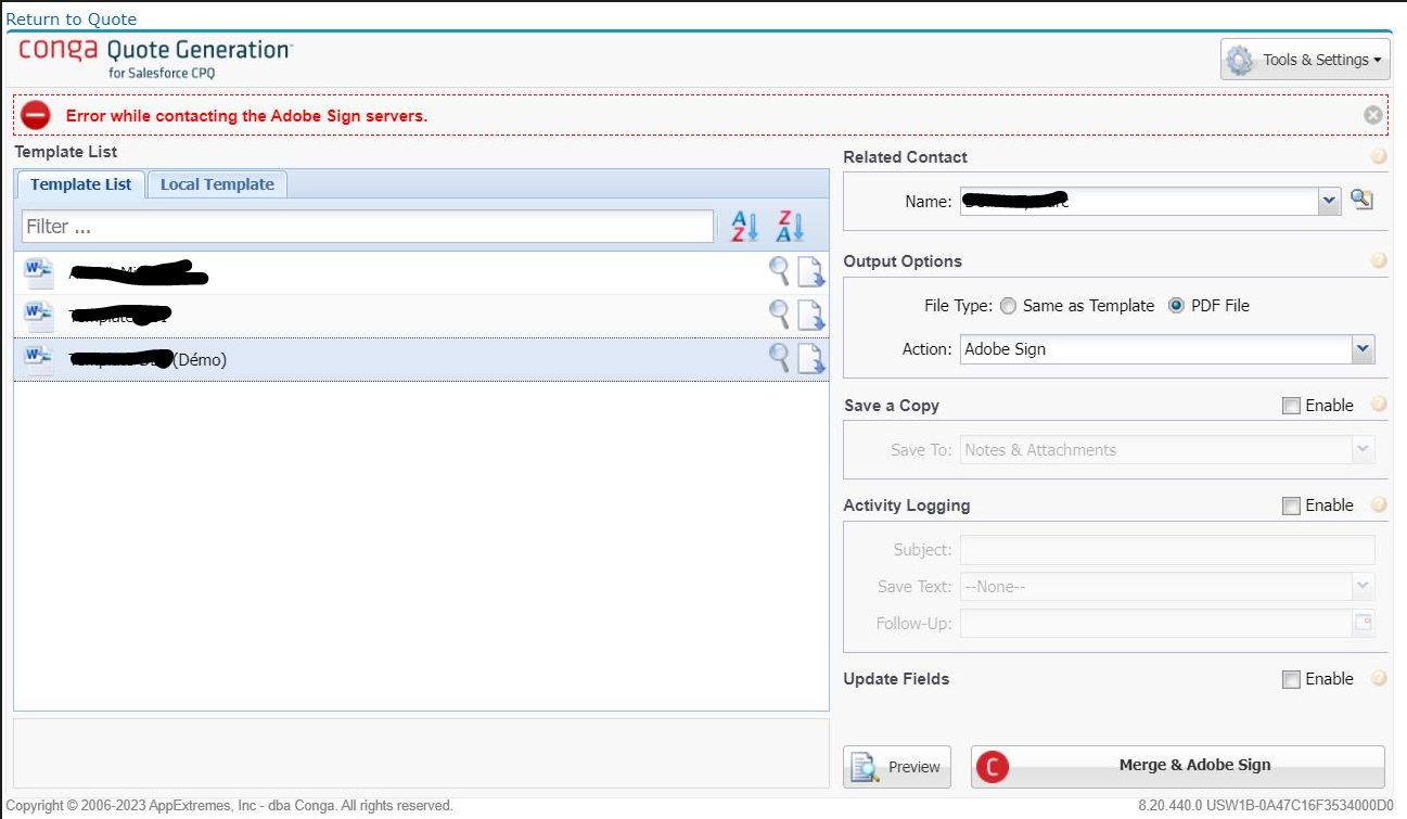 Conga Composer: "Error While Contacting Adobe Sign... - Adobe Community ...