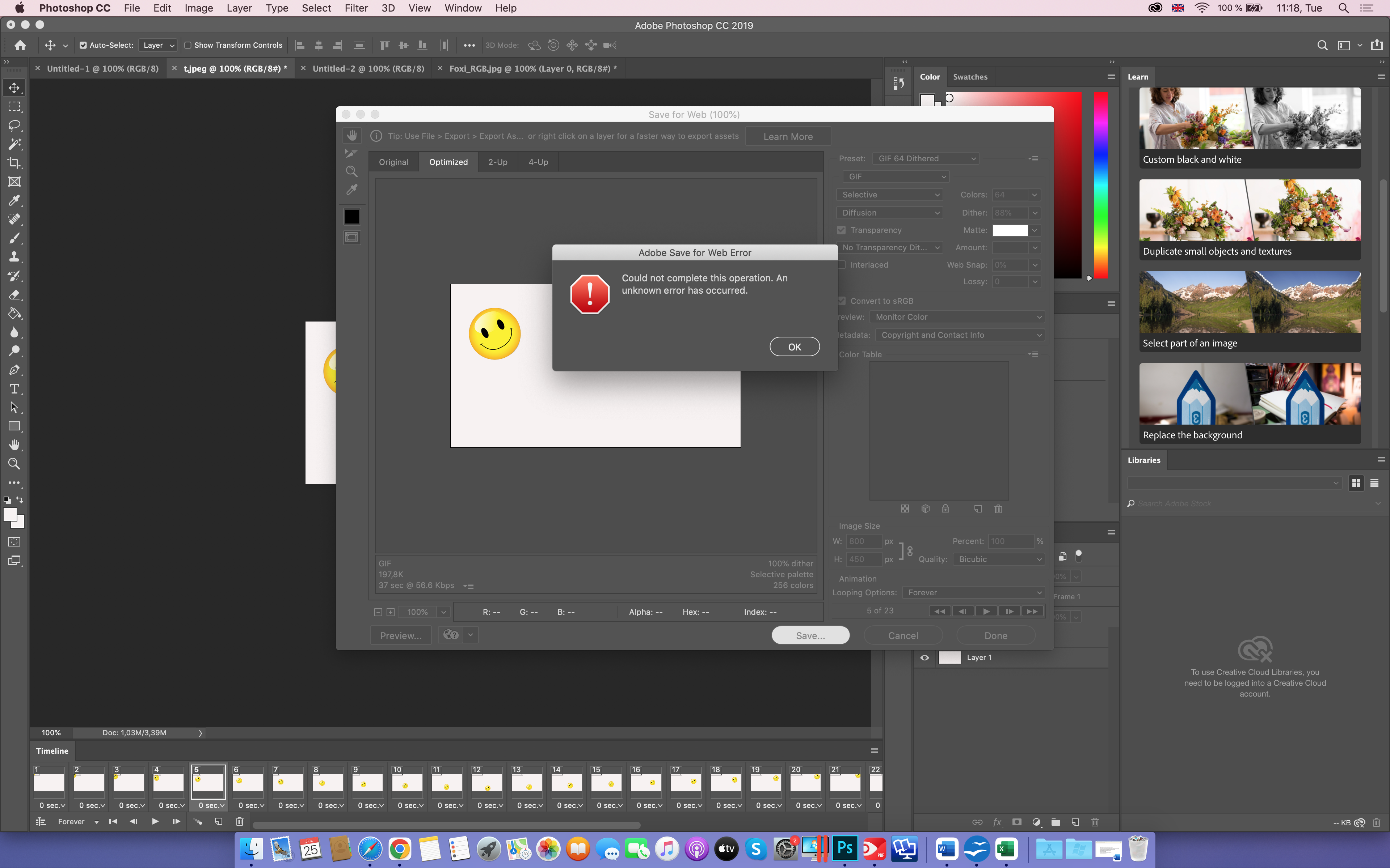 Re: Animated GIF saving problems - Adobe Community - 12112551