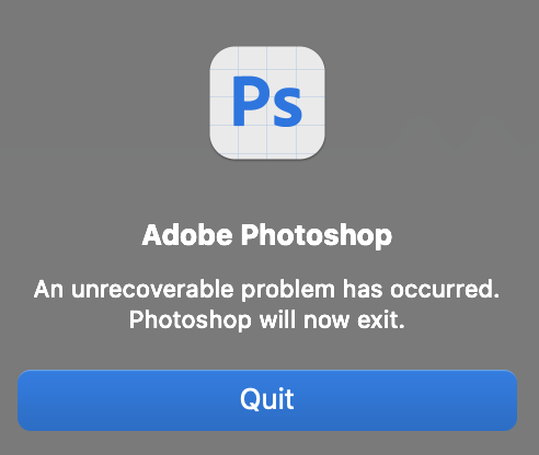 P: Photoshop Beta 25 Critical Error - Adobe Community - 14018103