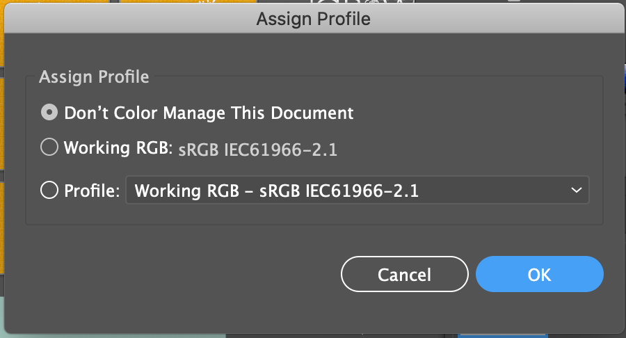 Once I clicked 'don't...' i went back in and the sRGB option came back! :)