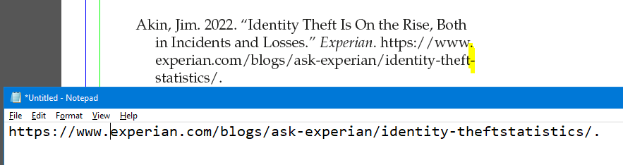 Screenshot of Copy from PDF and paste it to Notepad