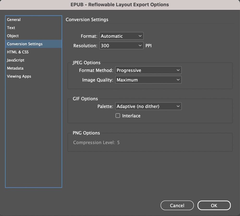 Screenshot 2. Conversion Settings on Id