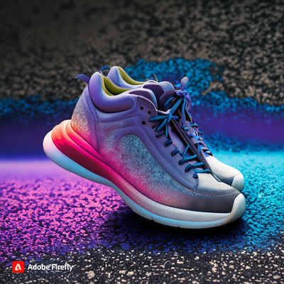 Firefly the Nike shoes, on the road, with the color of the galaxy, the logo on the Nike shoes make i.jpg