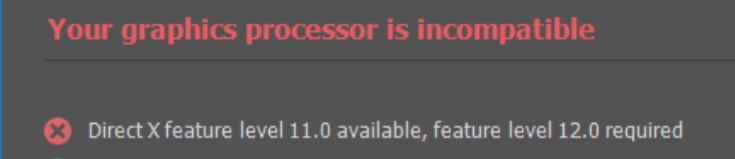 Solved: Direct X 11.0 available; feature level 12.0 requi - Adobe  Community - 13814051