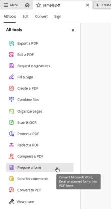 Can't find Prepare Form in new update - Adobe Community - 14164680