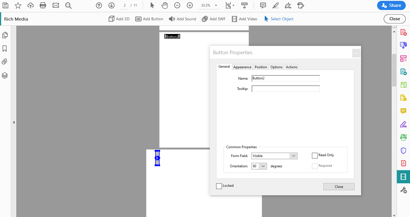 Trouble with Rich Media Button flipping 90 degrees Adobe Community