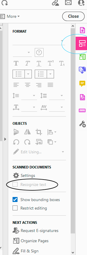 Recognize text location, Acrobat menu.png