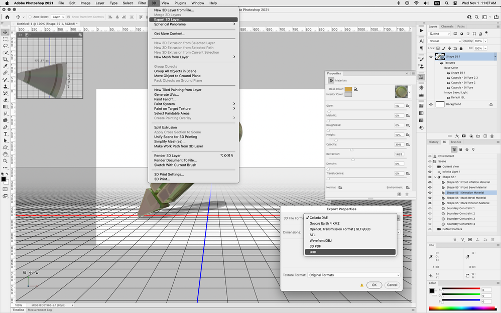 How To Export 3D Layer To 3D PDF Or U3D Format In ... - Adobe Community ...