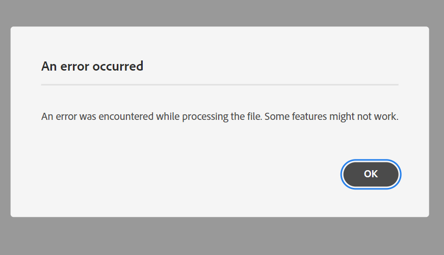 Processing Error - Adobe Community - 14214532
