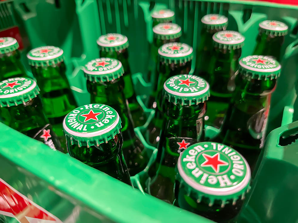 Solved Heineken Original Beer Bottles in a Crate Closeup Adobe