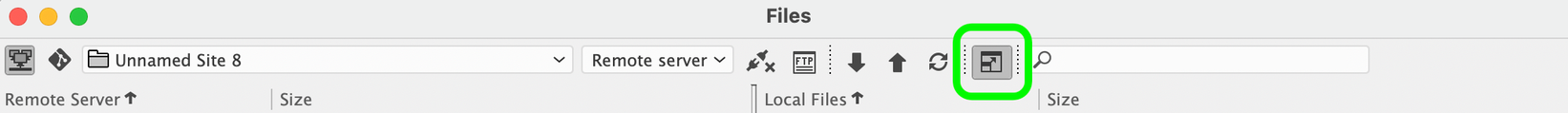 Collapse icon in files panel