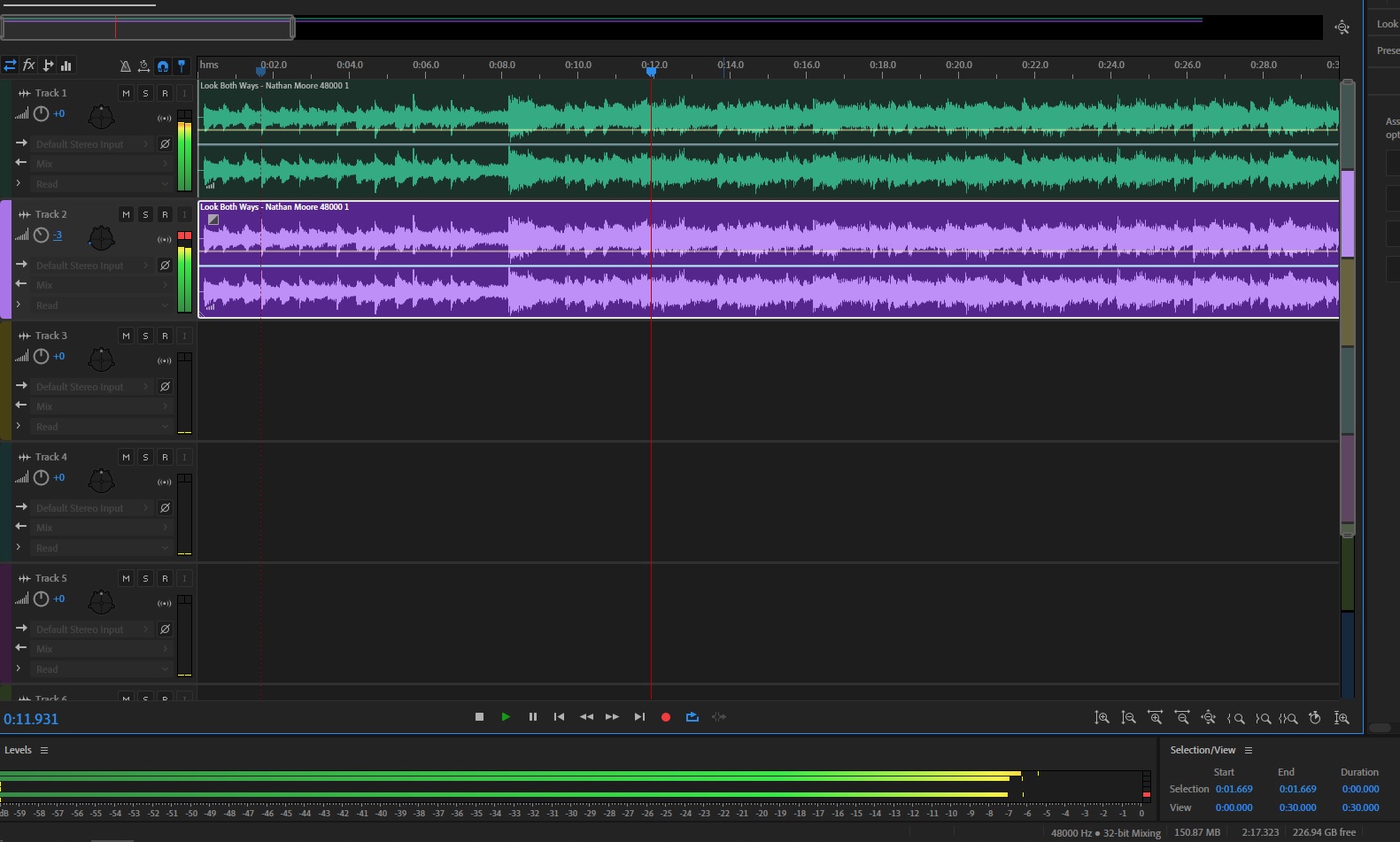 adobe audition audio balance