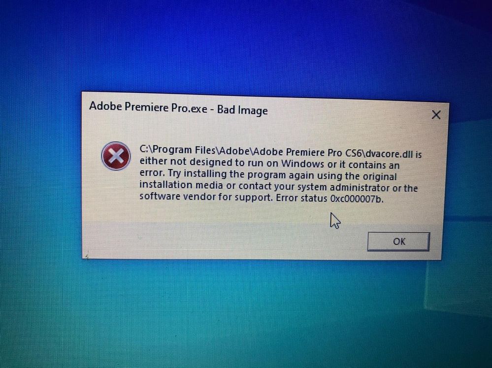 fix error 0xc000007b in windows 10
