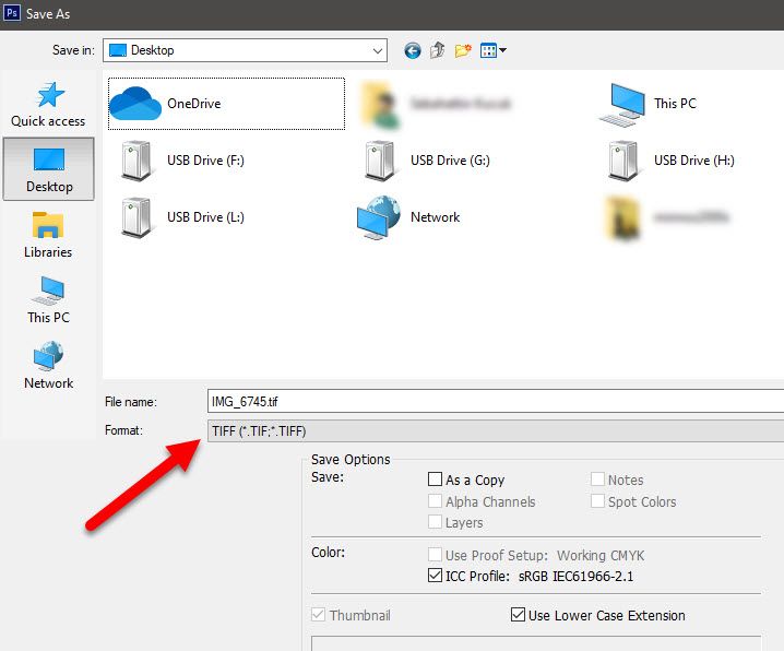 solved save as tiff instead of tif