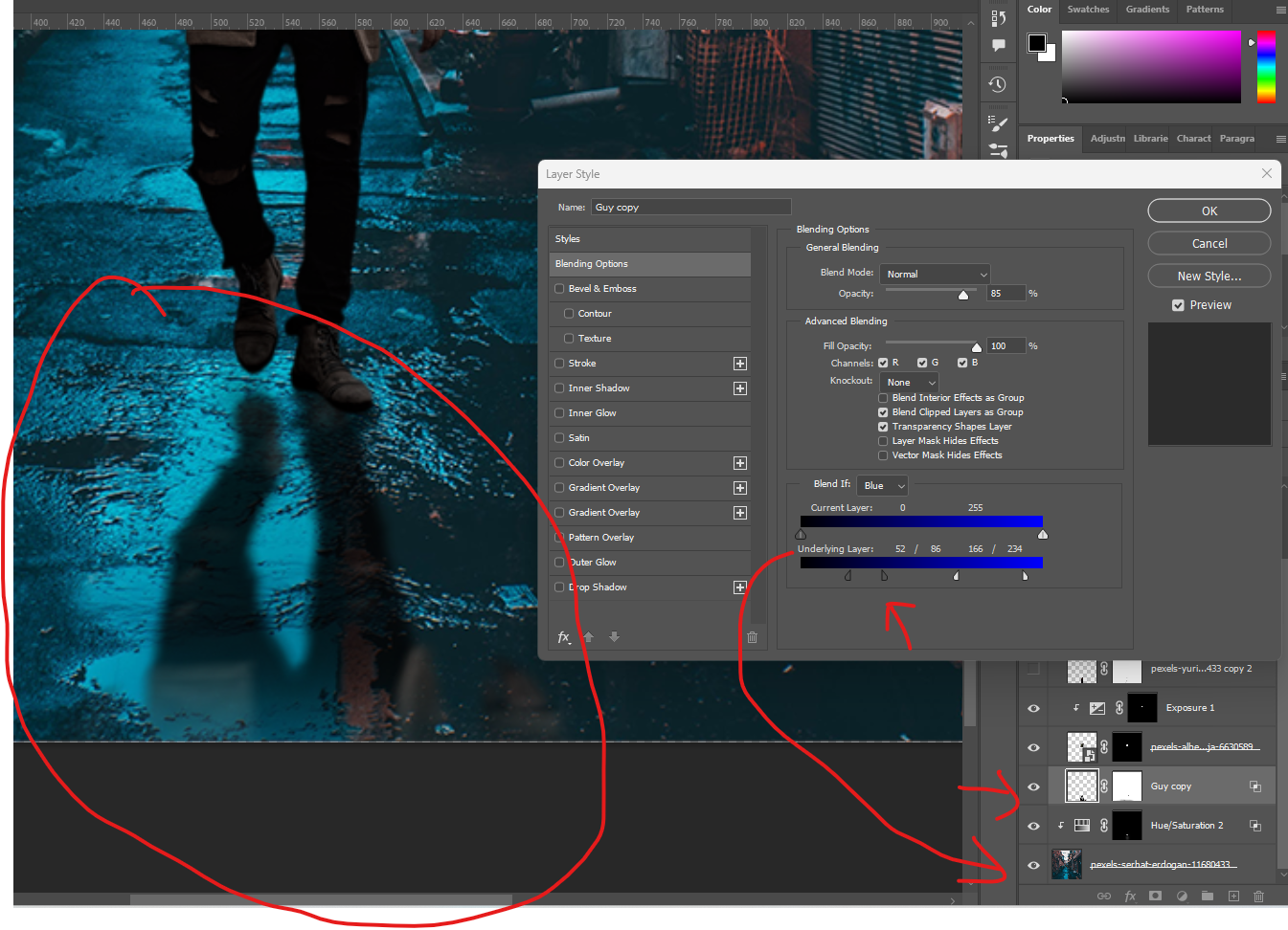 Blend if, Underlying layer is not working ( Photos... - Adobe Community ...