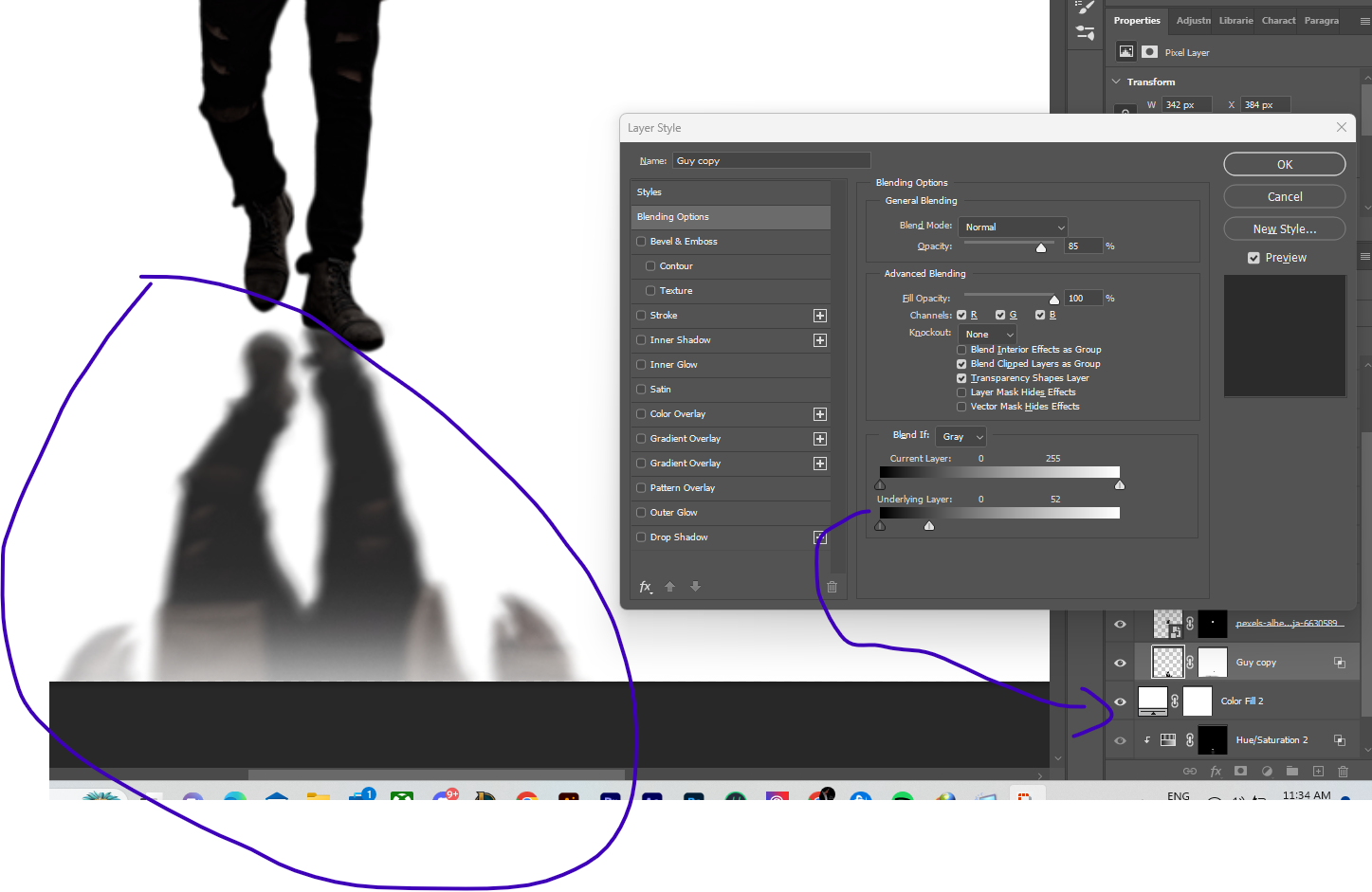 Blend if, Underlying layer is not working ( Photos... - Adobe Community ...