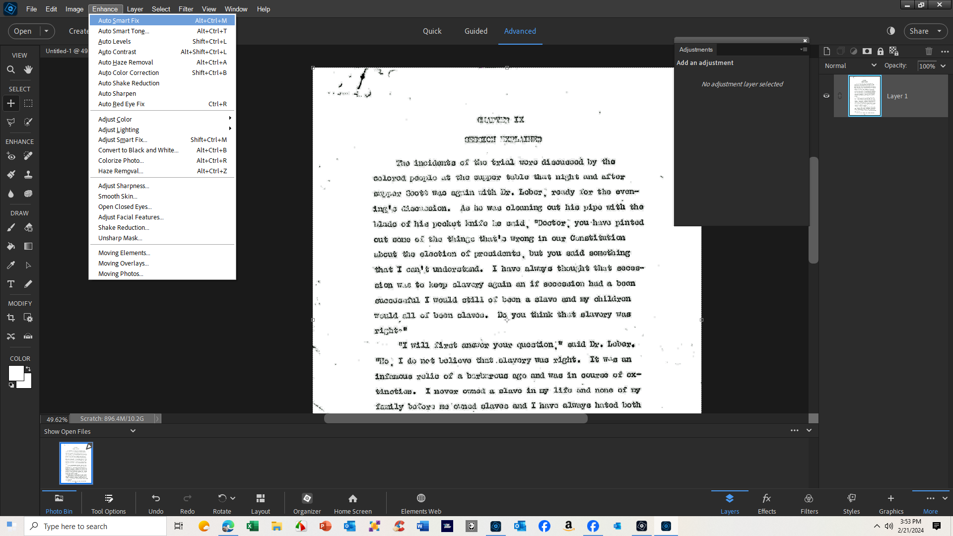 How to make scanned typed text readable? - Adobe Product Community ...