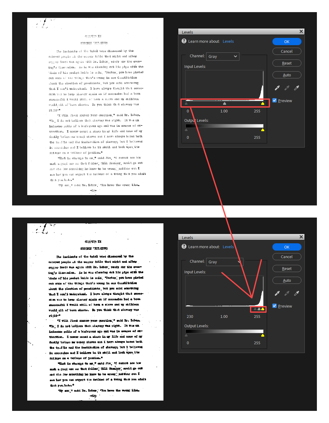 How to make scanned typed text readable? - Adobe Product Community ...