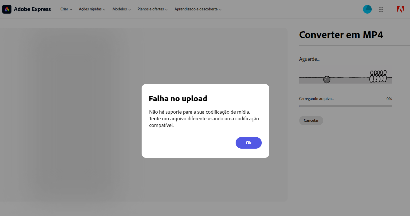 Adobe's Free converter .Mov to MP4 not working? Adobe Community