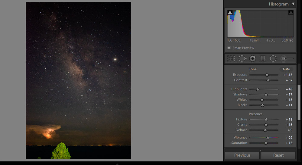 How to edit night sky images using Lightroom - Adobe Community - 11019315